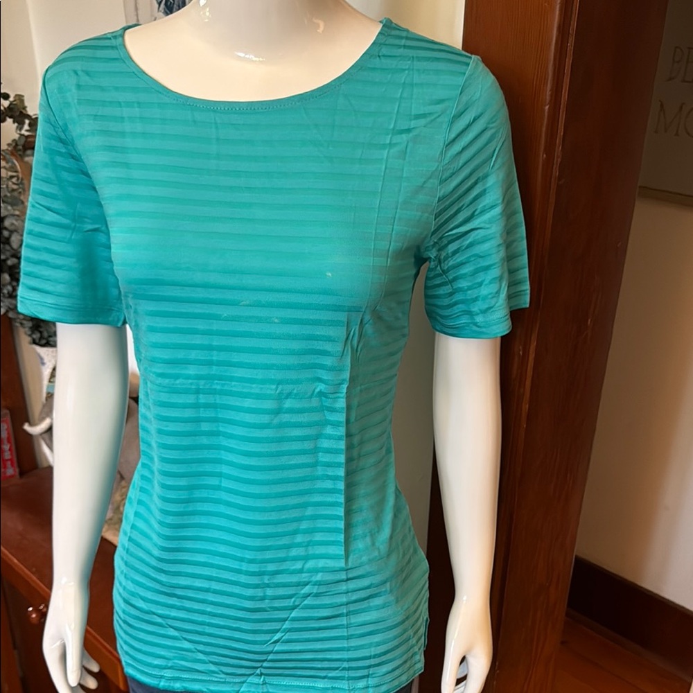 NWT northern reflections size small Teal Striped Women's Top